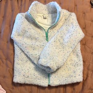 Crewcuts Cozy sherpa White Zip-Up Jacket with Speckled Detail